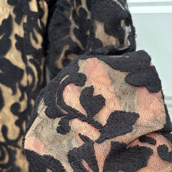 Tadashi Shoji Black and Tan Floral Lace Dress - Picture 11 of 14